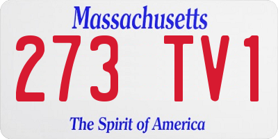 MA license plate 273TV1