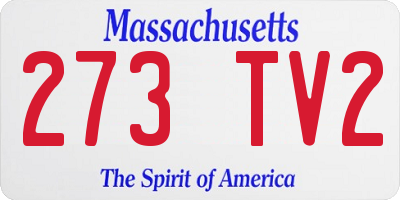 MA license plate 273TV2