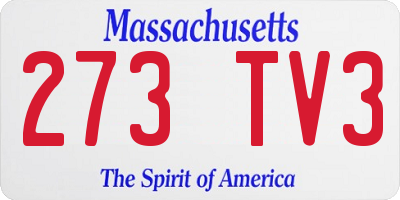 MA license plate 273TV3