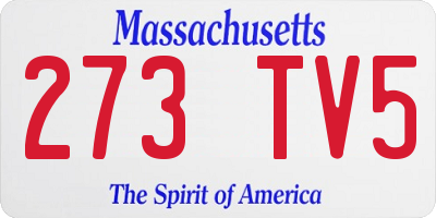MA license plate 273TV5