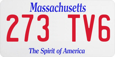 MA license plate 273TV6