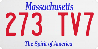 MA license plate 273TV7