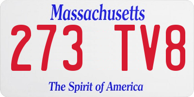 MA license plate 273TV8
