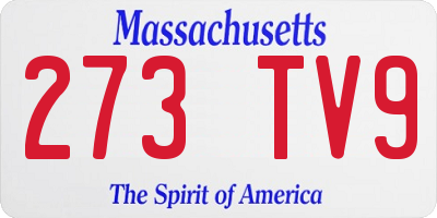 MA license plate 273TV9