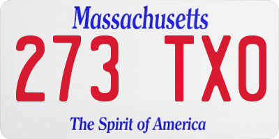 MA license plate 273TX0