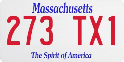 MA license plate 273TX1