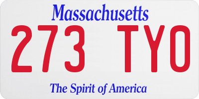 MA license plate 273TY0