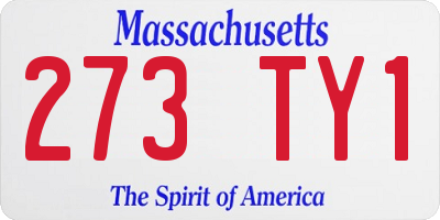 MA license plate 273TY1