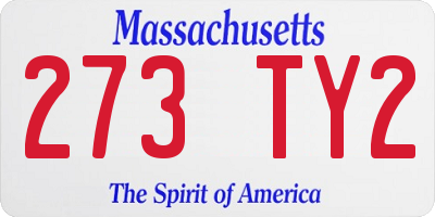 MA license plate 273TY2