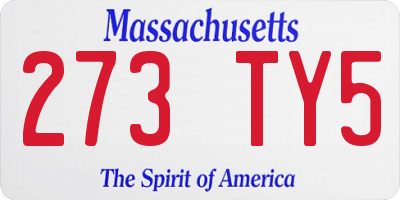 MA license plate 273TY5