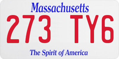 MA license plate 273TY6