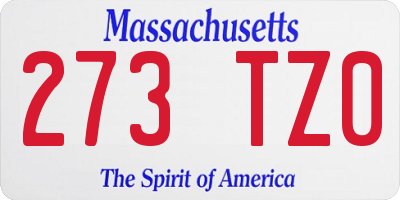 MA license plate 273TZ0