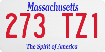 MA license plate 273TZ1