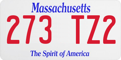 MA license plate 273TZ2