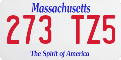 MA license plate 273TZ5