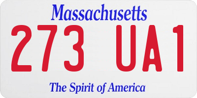 MA license plate 273UA1
