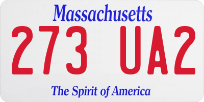 MA license plate 273UA2