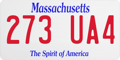 MA license plate 273UA4
