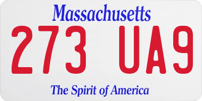 MA license plate 273UA9