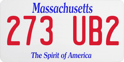 MA license plate 273UB2