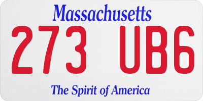 MA license plate 273UB6
