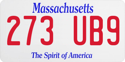 MA license plate 273UB9