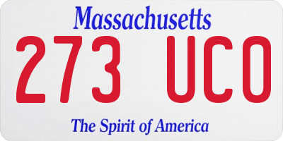 MA license plate 273UC0