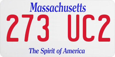 MA license plate 273UC2
