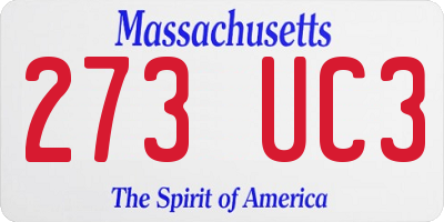 MA license plate 273UC3