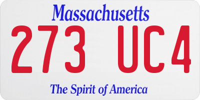 MA license plate 273UC4