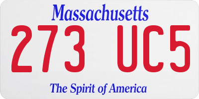MA license plate 273UC5
