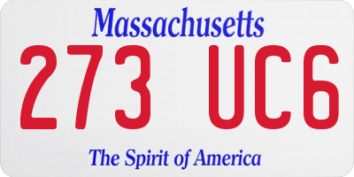 MA license plate 273UC6