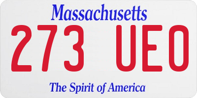 MA license plate 273UE0