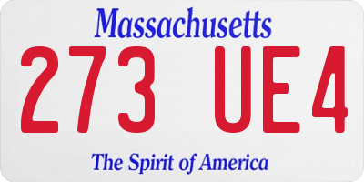 MA license plate 273UE4