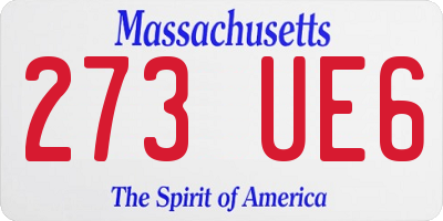 MA license plate 273UE6