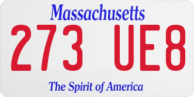 MA license plate 273UE8
