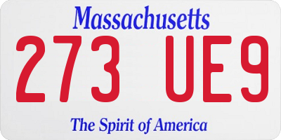 MA license plate 273UE9