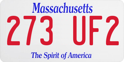 MA license plate 273UF2