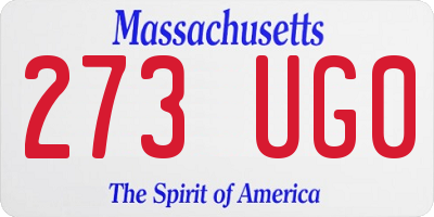 MA license plate 273UG0