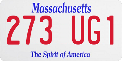 MA license plate 273UG1