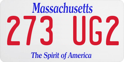 MA license plate 273UG2