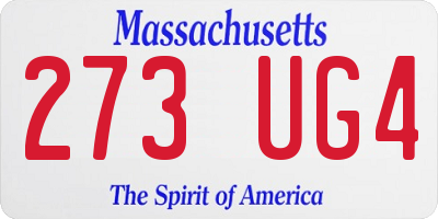MA license plate 273UG4