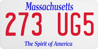 MA license plate 273UG5