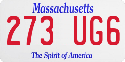 MA license plate 273UG6