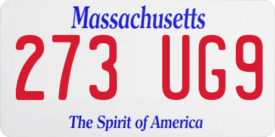 MA license plate 273UG9