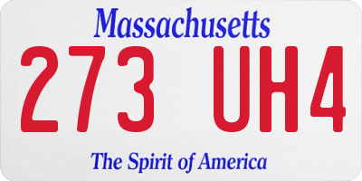 MA license plate 273UH4
