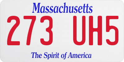 MA license plate 273UH5
