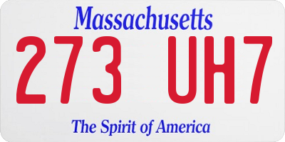 MA license plate 273UH7