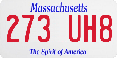 MA license plate 273UH8