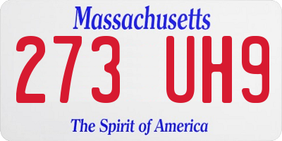 MA license plate 273UH9